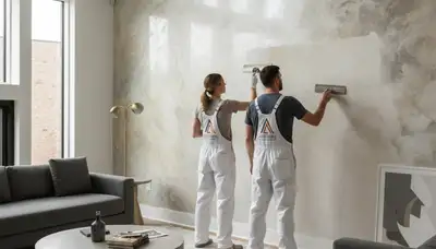 Faux painting on Victorian home interior walls in San Francisco, CA by expert decorative painters