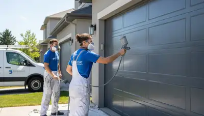 Professional garage door painting in San Francisco CA with durable coastal-weather finish