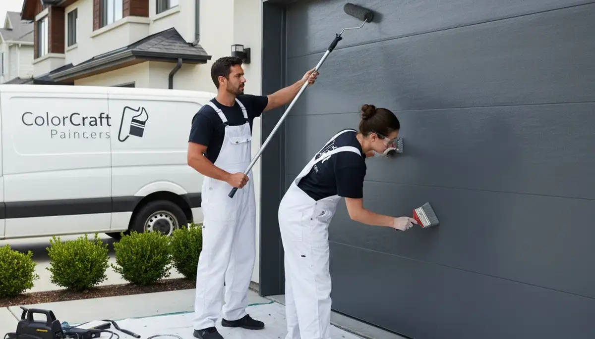 Professional garage door painting in San Francisco, CA by expert residential painters