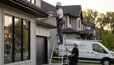 Professional gutter painting on a coastal home in San Francisco, CA by expert house painters