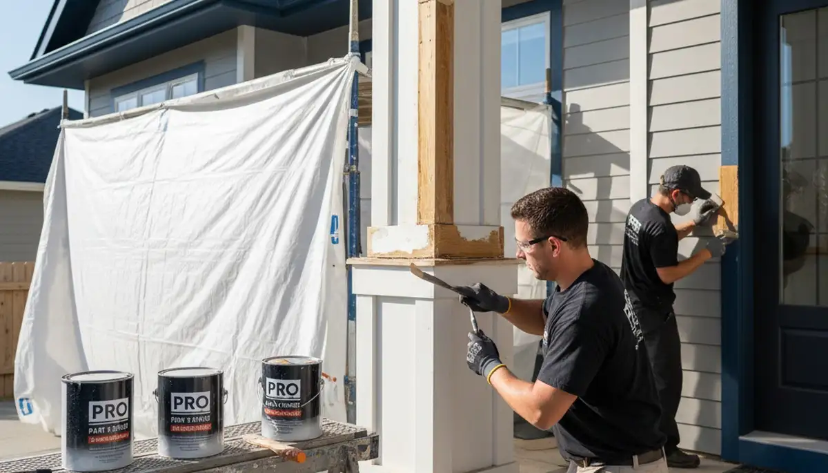 Professional wood rot repair and restoration on coastal home exterior in San Francisco, CA